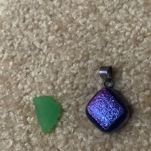 Italian glass pendant silver